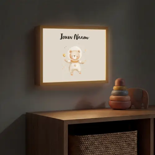 Ruimte - Sterren - Beige - Beer Light Box met batterij (Wandlamp kind) middel -sfeer5_kind