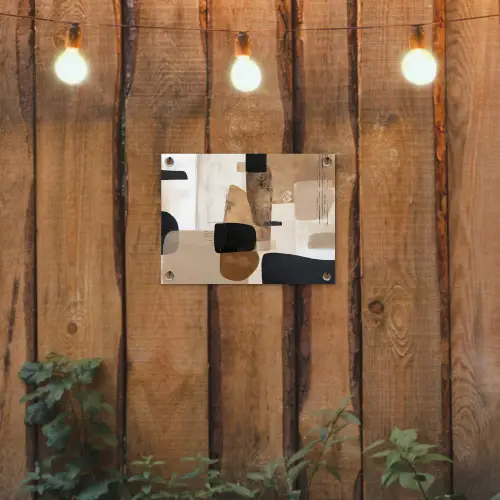 Vlakken - Abstract - Zwart - Strepen tuinposter los doek klein -sfeer1