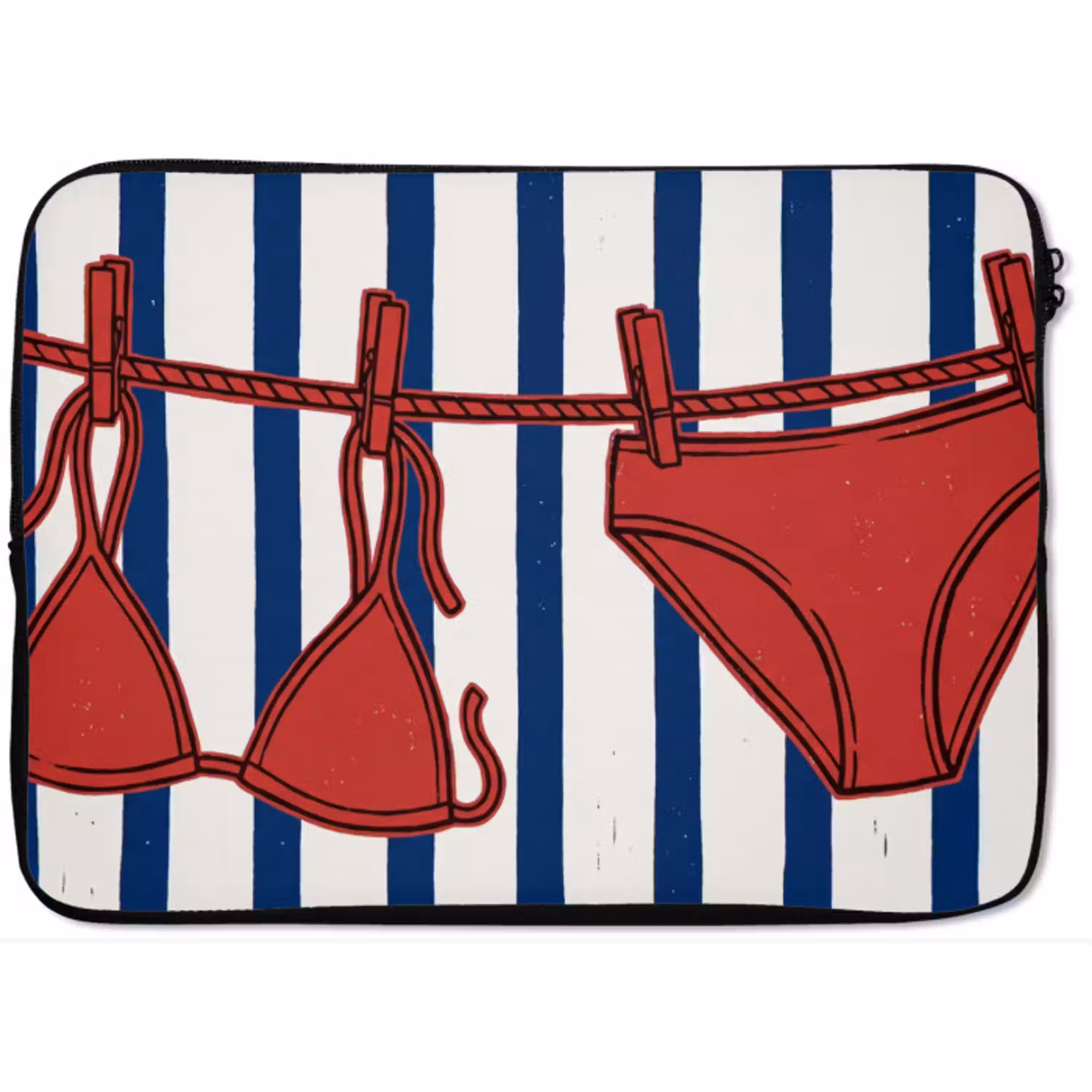 Badkleding - Waslijn - Zomer - Illustratie - Rood laptophoes neopreen klein -zkaufland3dotto