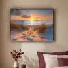 Zonsondergang - Duinen - Strand - Zee Textielframe zwart klein -sfeer1