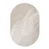 Golvende lijnen - Vloeiend - Zandkleurig Wandcirkel Ovaal Forex klein -3d