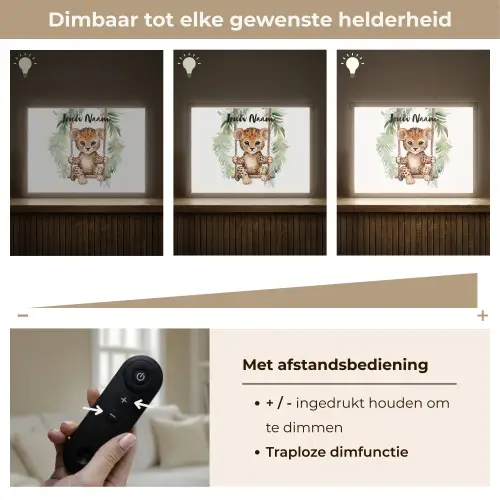 Luipaard - Dier - Kinderen - Jungle Light Box met batterij (Wandlamp kind) middel -USP_dimbaarNL