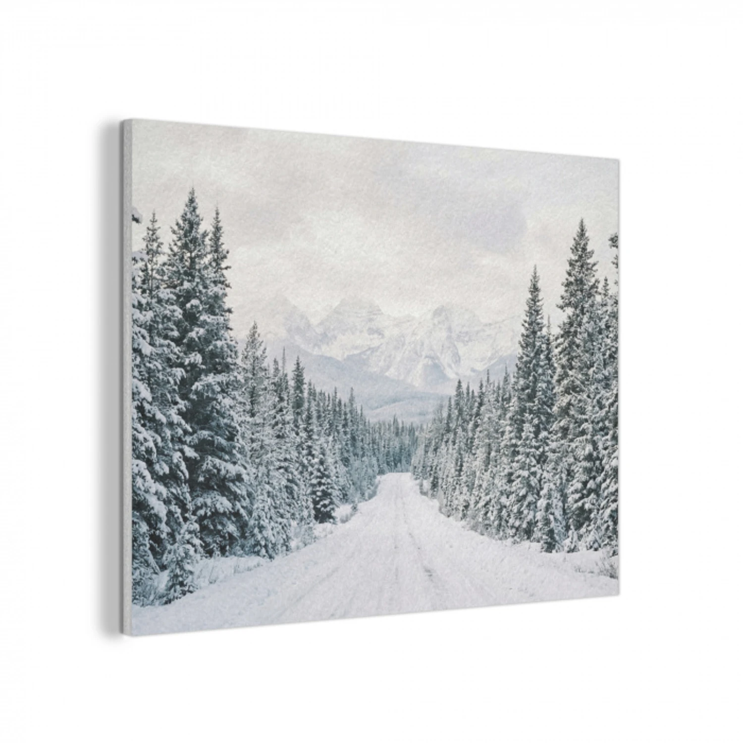 Weg - Sneeuw - Naaldbos - Winter - Avontuurlijk PET vilt klein -3d