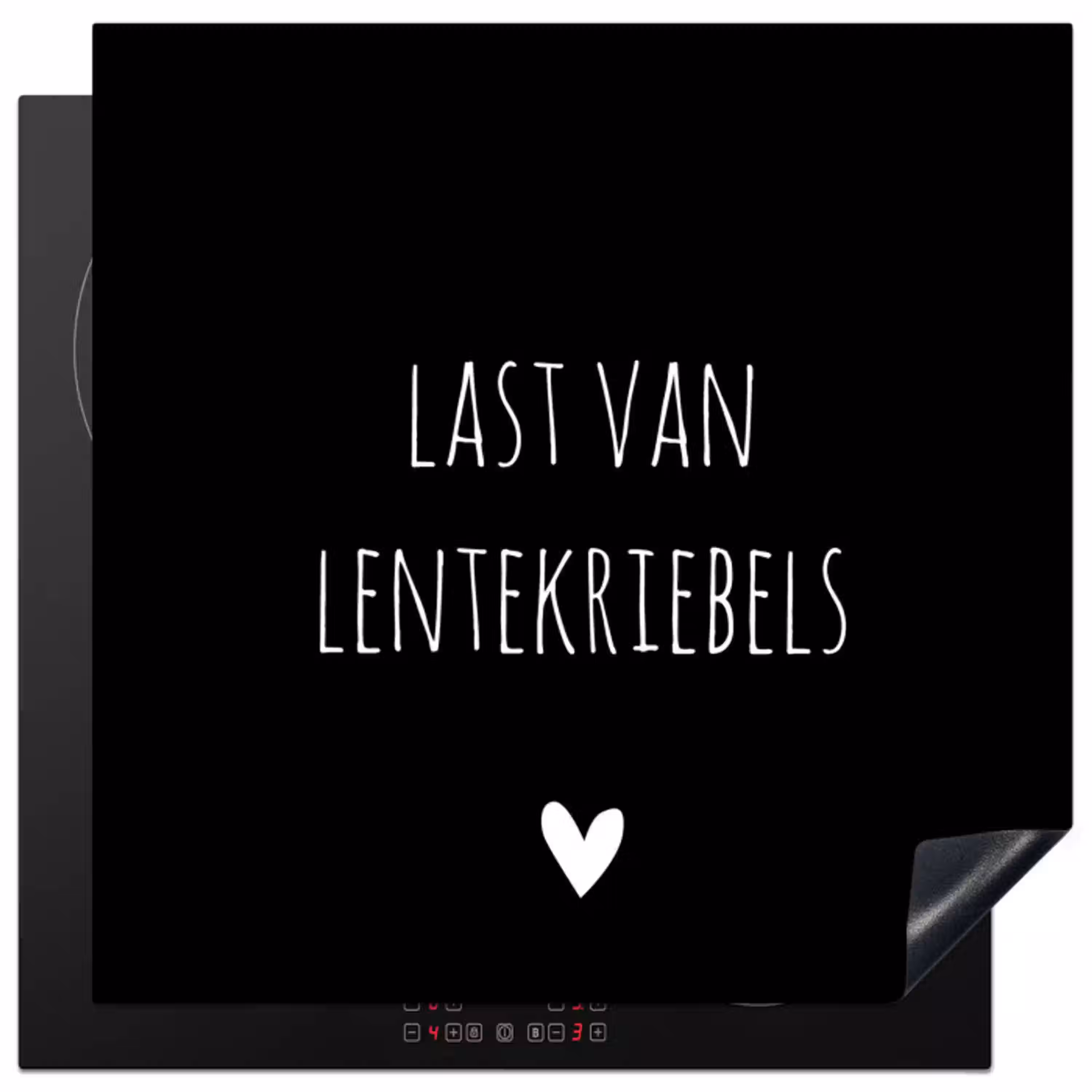 Quotes - Spreuken - Lentekriebels Inductie beschermer vinyl 3mm middel -3d