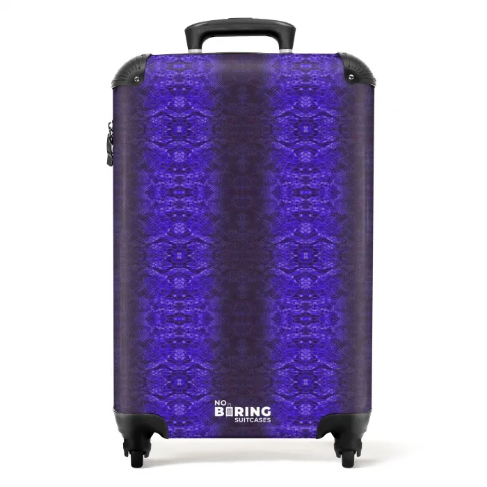 Paars blauw slangenhuid met symmetrische schubstructuur NBS - Handbagage koffer - Volwassenen Unisex middel -productfoto_recht