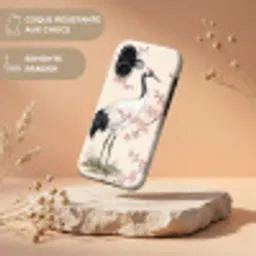 Aziatisch - Kraanvogel - Beige Toughcase MagSafe Apple iPhone 17 klein -USP_RandenV_FR