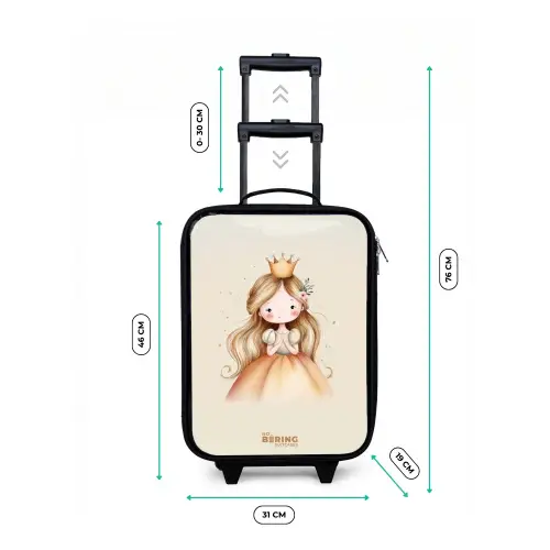 Prinses in gouden tinten Kinderkoffer - Zwart klein -productfoto_formaten