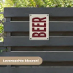 Japandi - Beer - Red - Retro tuinposter los doek klein -sfeer3