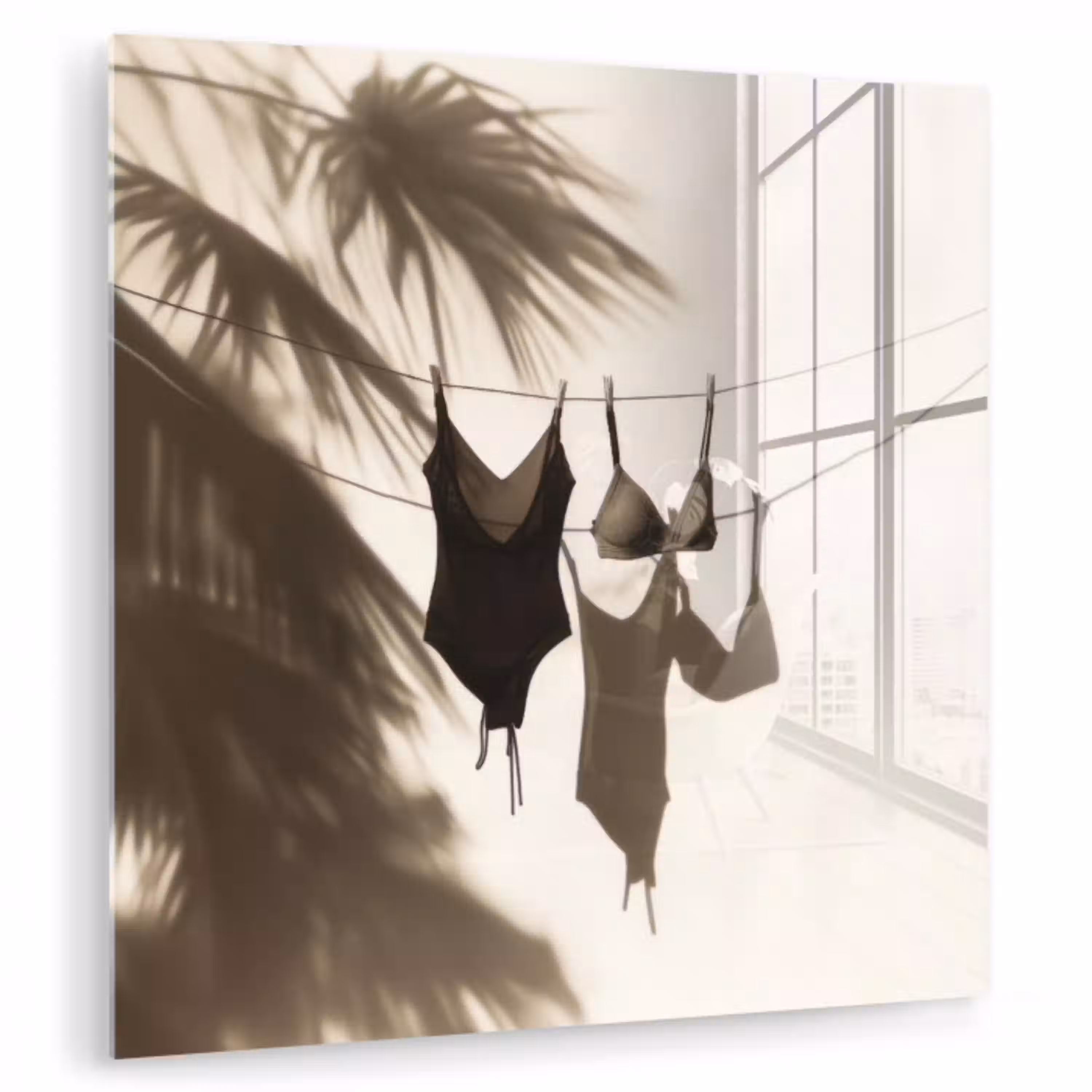 Badkleding - Palmbomen - Schaduw - Tropisch plexiglas 5mm klein -zzzproduct_nieuw
