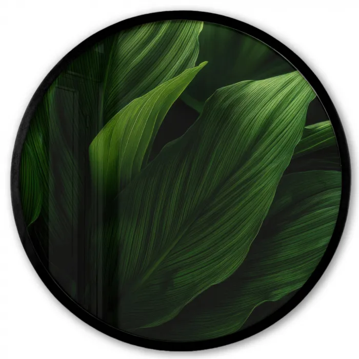 Bladeren - Schaduw - Groen - Textuur Fotolijst rond zonder passe partout klein -3d