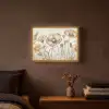Bloemen - Beige - Natuur - Illustratie Light Box met batterij (Wandlamp) middel -sfeer4