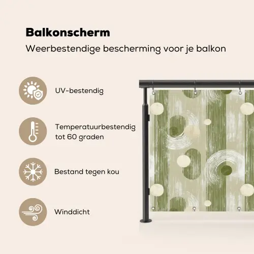 Artistiek - Modern - Groen Balkonbeschermer Duitsland klein 596 -specs_NL