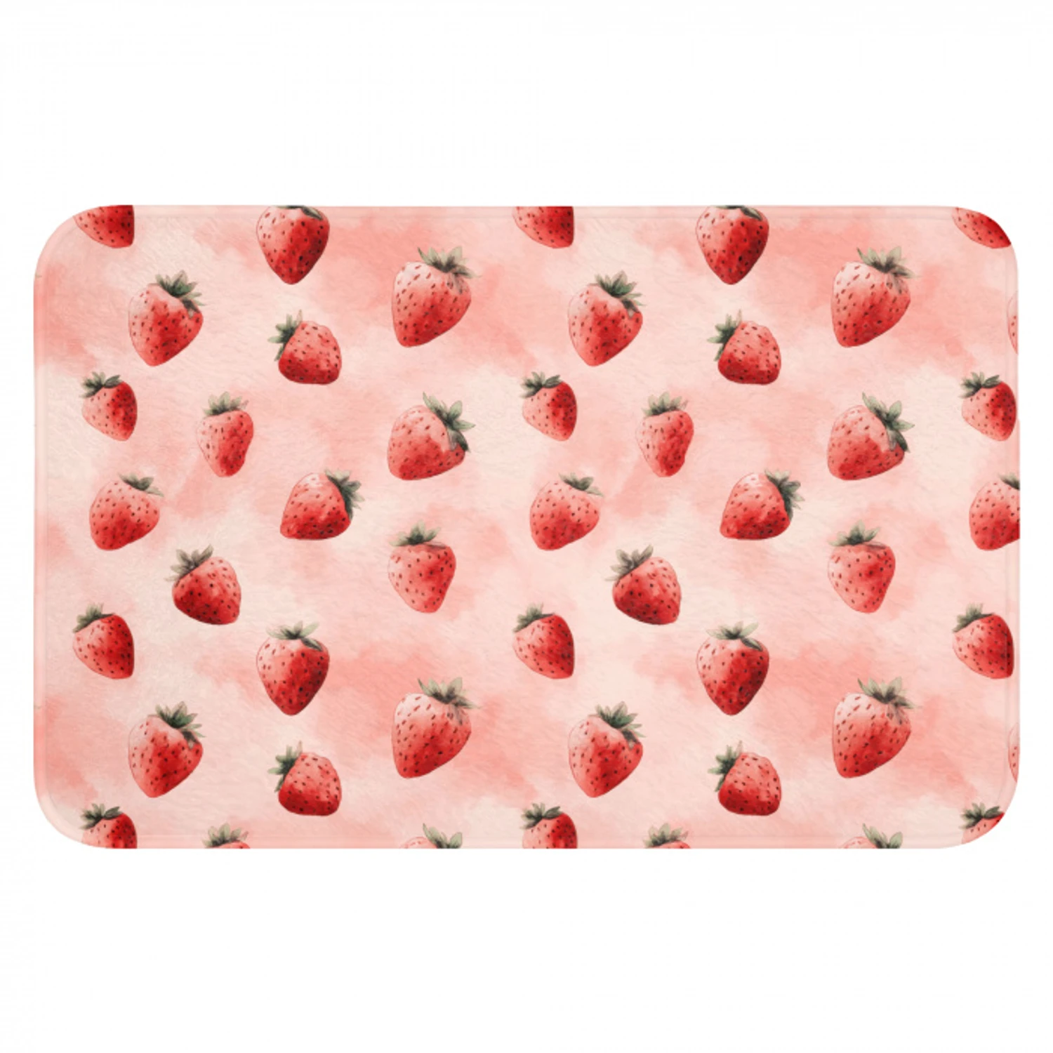 Aardbei - Patroon - Roze Badmat klein 997 -3d