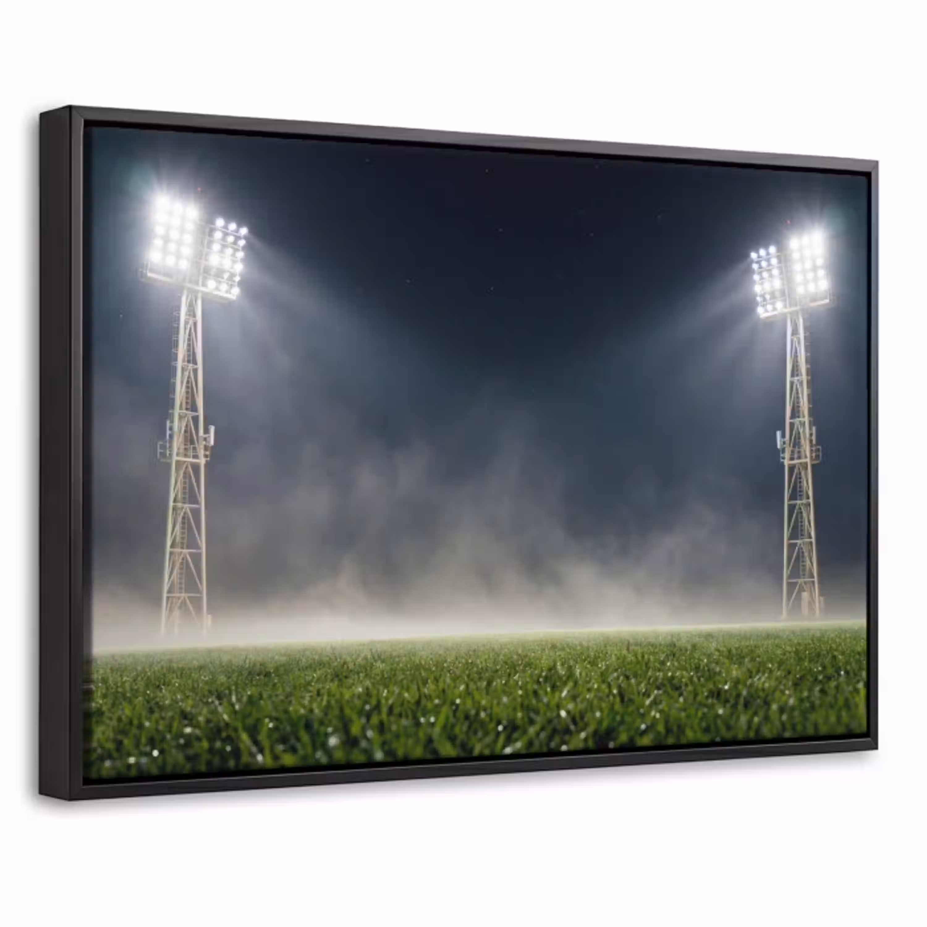 Stadion - Lichtmast - Sport - Nacht Canvas met baklijst klein -threedimensional_3d_global