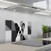 Buldog - Zwart - Abstract - Vlakken keuken achterwand spatscherm klein -3d_schuin