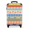 Gestreepte illustraties kleurrijk NBS - Handbagage koffer - Volwassenen Unisex middel -productfoto_recht