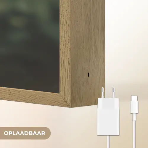 Blad - Groen - Nerven - Regendruppels Light Box met batterij (Wandlamp) middel -USP_websiteoplaadbaarNL