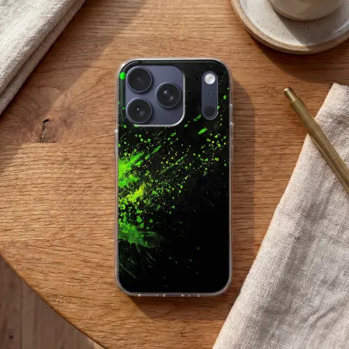 Gaming - Spetters - Groen - Chaotisch - Groen Telefoonhoesje iPhone 17 Pro klein -sfeer1