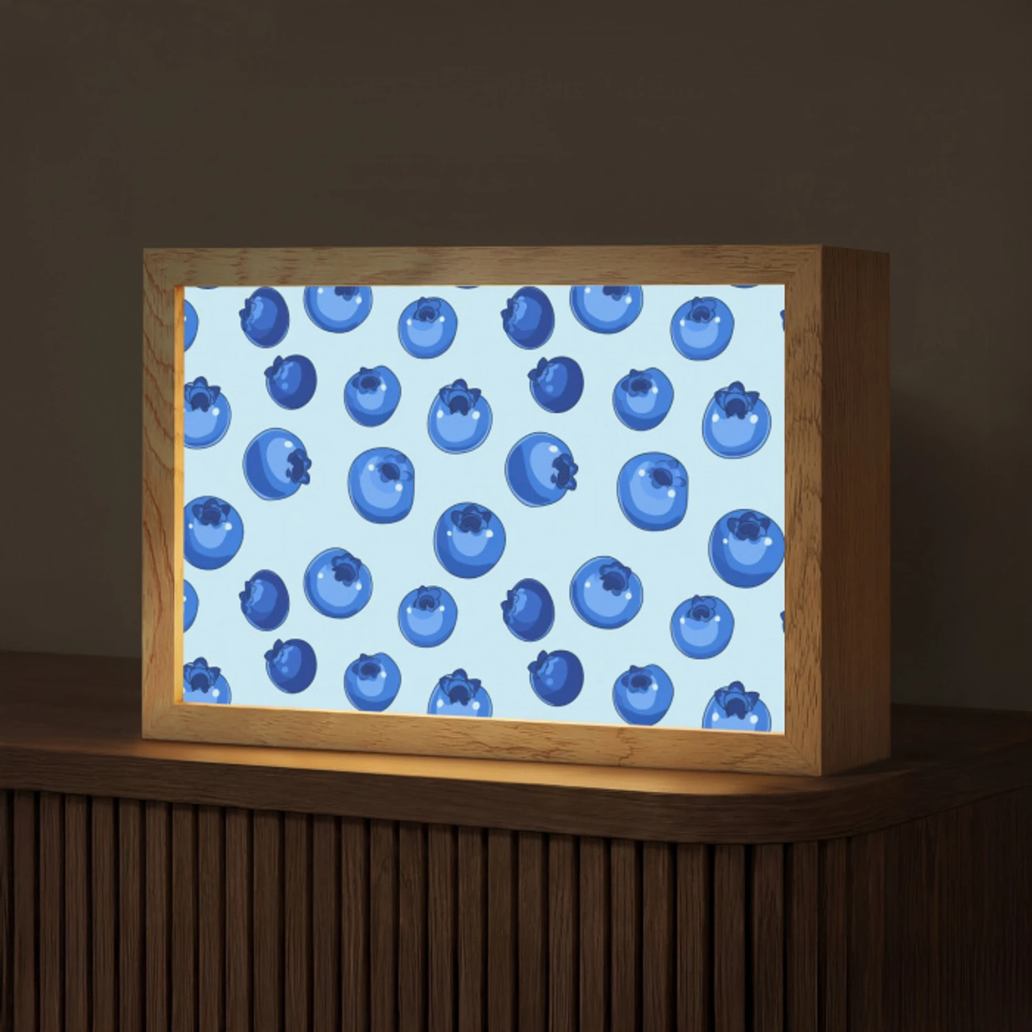 Bessen - Modern - Blauw Light Box met kabel (Tafellamp) klein 924 -z3d_website