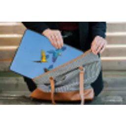 Papagaai - Vliegen - Blauw - Geel laptophoes neopreen klein -tas