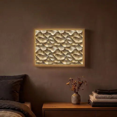 Abstract - Antiek - Goud Light Box met batterij (Wandlamp) middel 907 -sfeer4