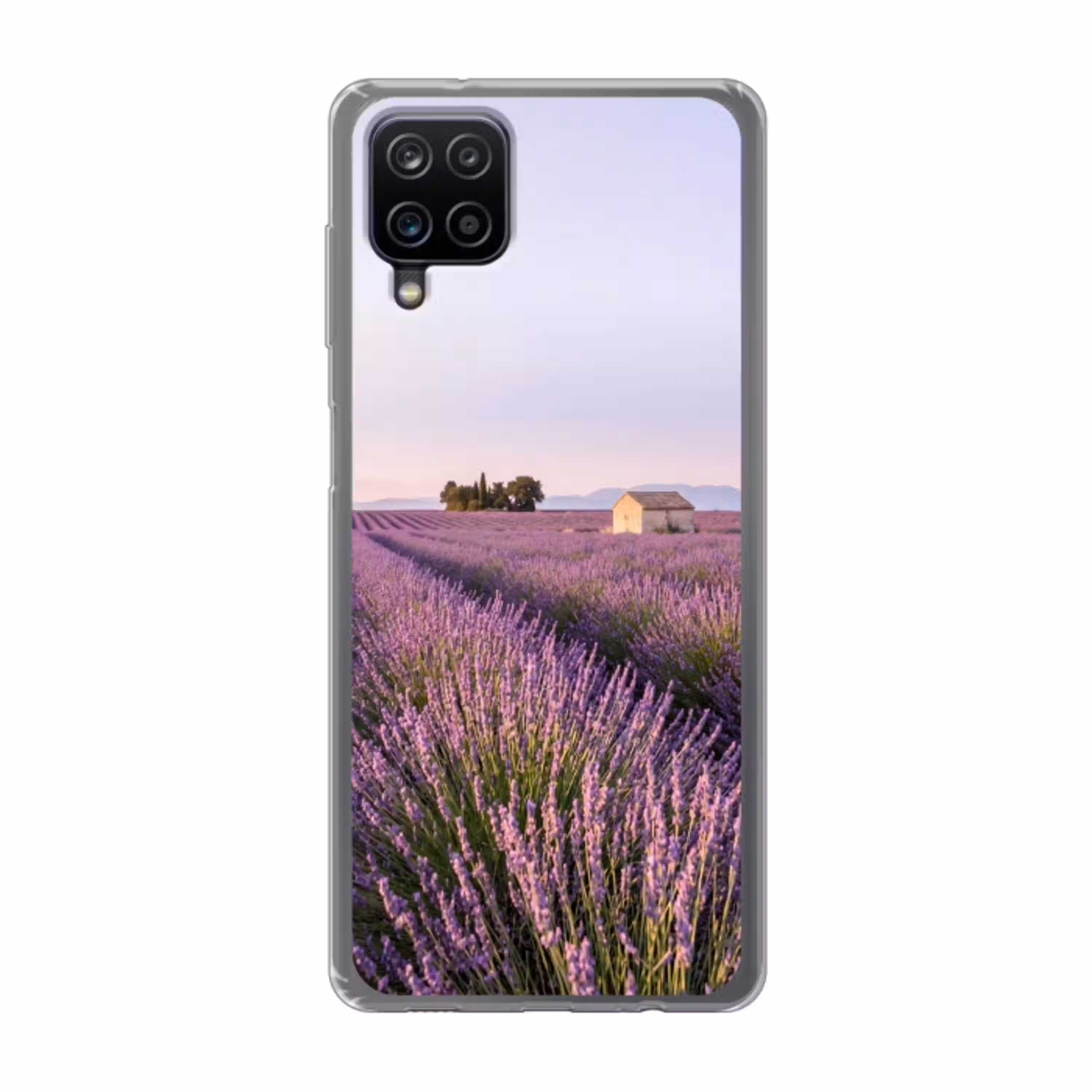 Lavendel - Landschap - Sereen - Paars Telefoonhoesje Samsung Galaxy A12 klein -3d