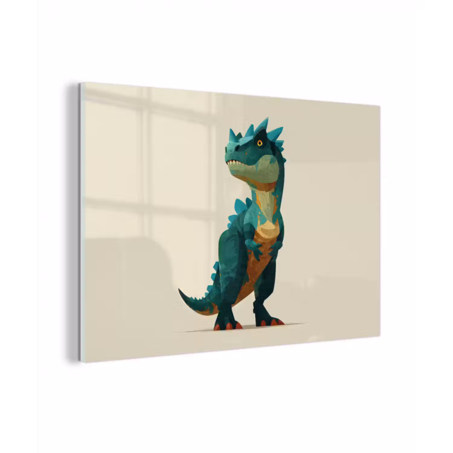 Glasbild - Stacheln - Dino - Blau - Muskulös