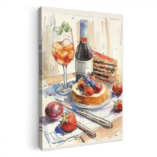 Proeverij in Aquarel KitchenYeah - Keuken - Canvas klein -3d