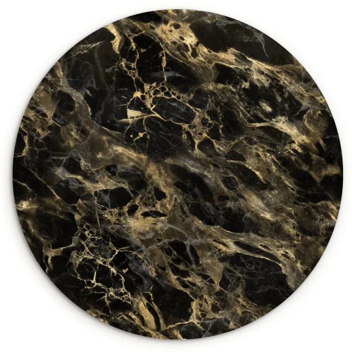 Kristal - Goud - Zwart - Marmer Wandcirkel plexiglas klein 852 -3d
