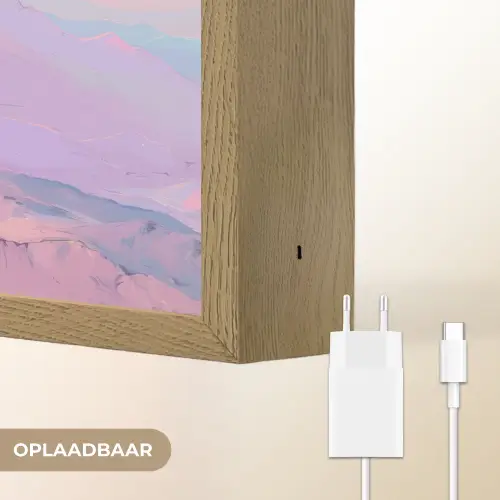 Bergtoppen - Wolken - Dromerig Light Box met batterij (Wandlamp) middel -USP_websiteoplaadbaarNL