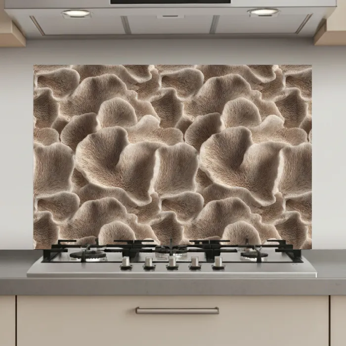 Waaiervorm - Beige - Vezel textuur keuken achterwand spatscherm klein 900 -3d_website