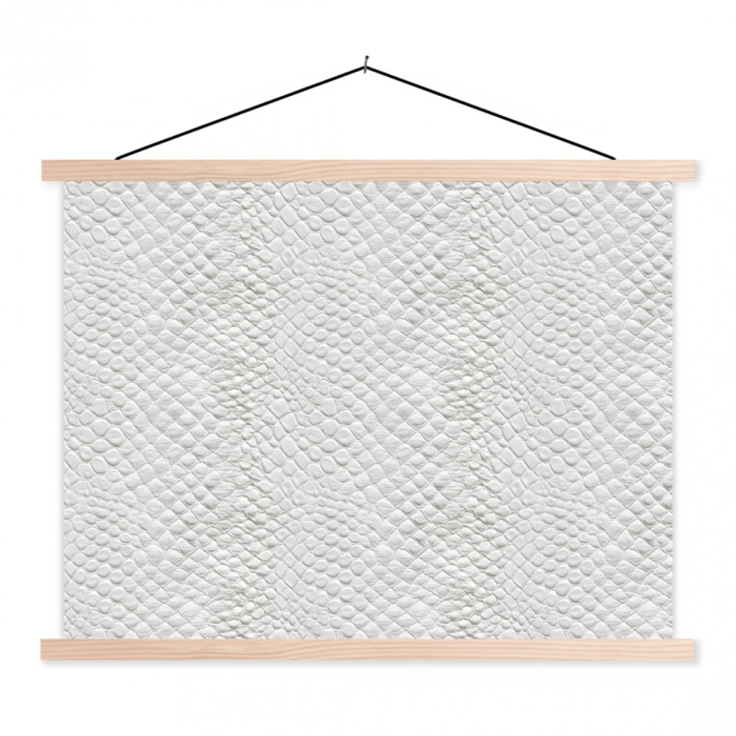 Slang - Patroon - Wit textielposter latten blank klein 122 -3d