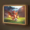 Draak - Voetbal - Vuur - Stadion Light Box met batterij (Wandlamp kind) middel -z3d_website