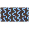 Kronkelende lijnen - Blauw - Bruin - Minimalistisch Balkonbeschermer Duitsland klein 596 -zz_3d