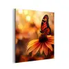 Vlinder - Bloemen - Oranje aluminium wit klein -3d