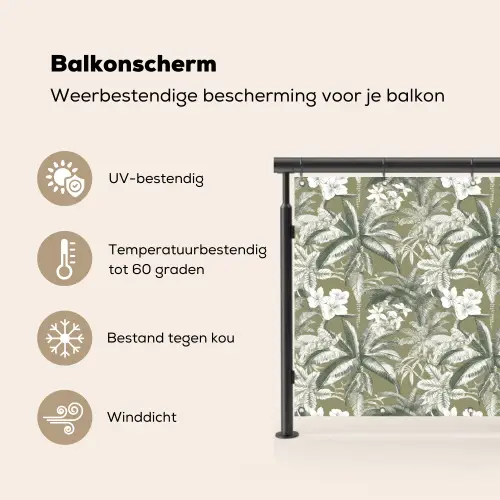 Botanisch - Bloemen - Groen Balkonbeschermer Duitsland klein 596 -specs_NL