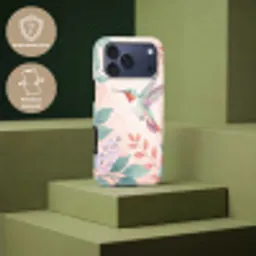 Kolibrie - Vliegen - Natuur - Illustratie - Kleurrijk Toughcase MagSafe Apple iPhone 17 Pro Max klein -USP_PrintM_NL