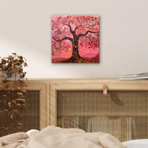 Boom - Levensboom - Roze - Goud aluminium wit klein -sfeer3