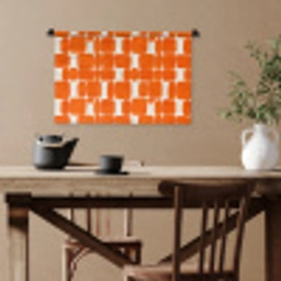 Patroon - Retro - Oranje Wandkleed katoen klein 269 -sfeer6