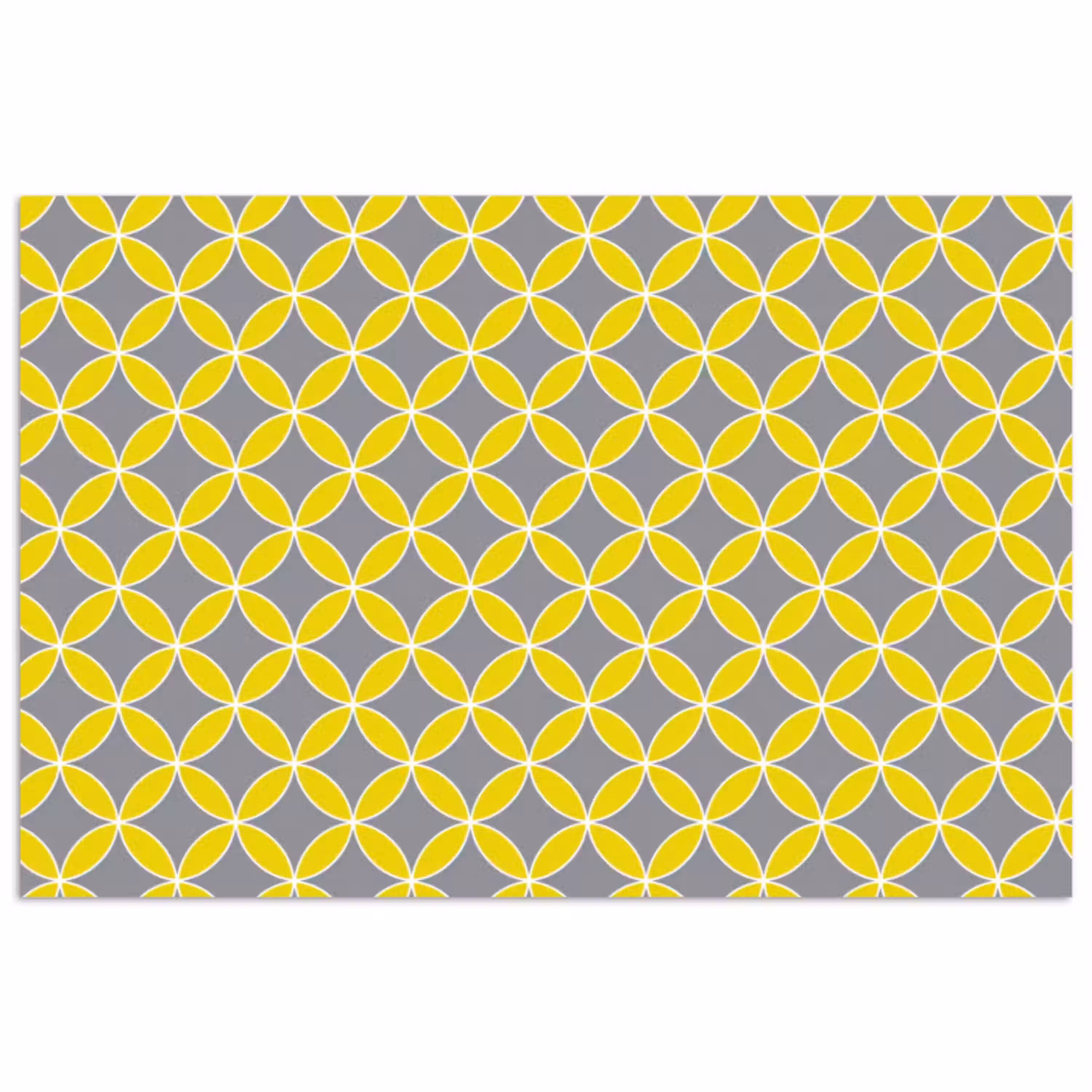 Geometrisch - Cirkels - Modern - Grijs - Geel poster papier klein 62 -3d