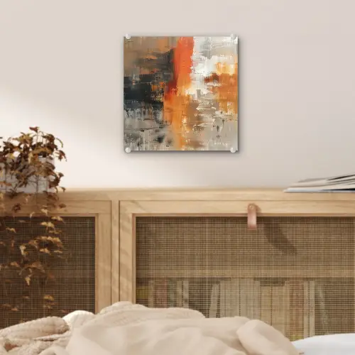 Moderne kunst - Abstract - Goud - Grijs plexiglas 5mm klein -sfeer4