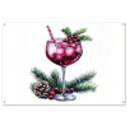 Winter - Cocktail - Decoratie - Drank - Kerst tuinposter los doek groot -3d