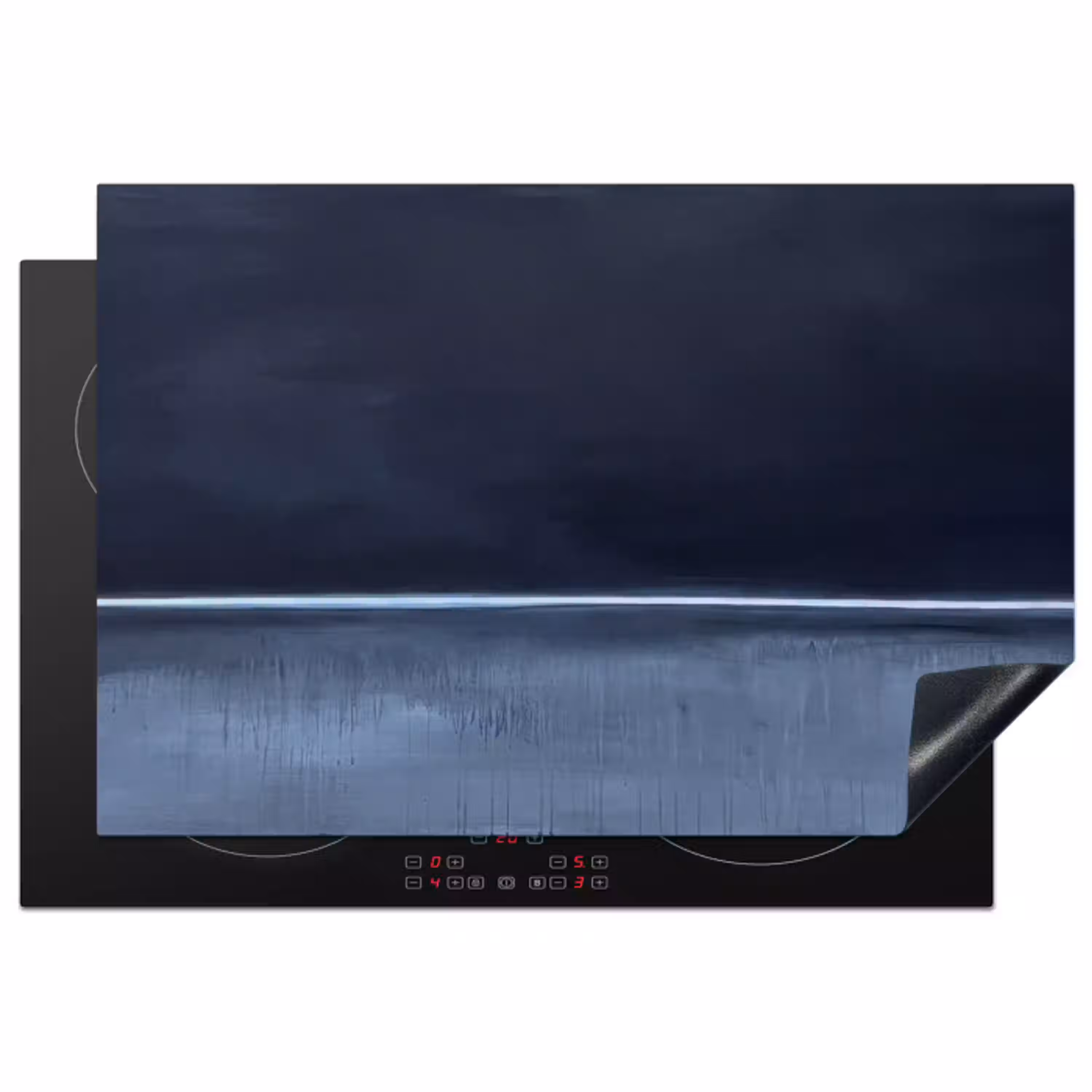 Abstract - Horizontale lijn - Minimalistisch - Donkerblauw - Kunst Inductie beschermer vinyl 3mm klein -3d