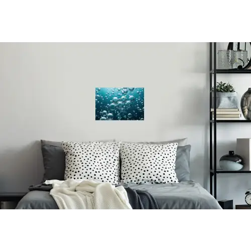 Luchtbellen - Dynamisch - Blauw Muursticker klein -slaapkamer