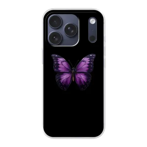 Vlinder - Paars - Levendig Telefoonhoesje iPhone 17 Pro klein -3d
