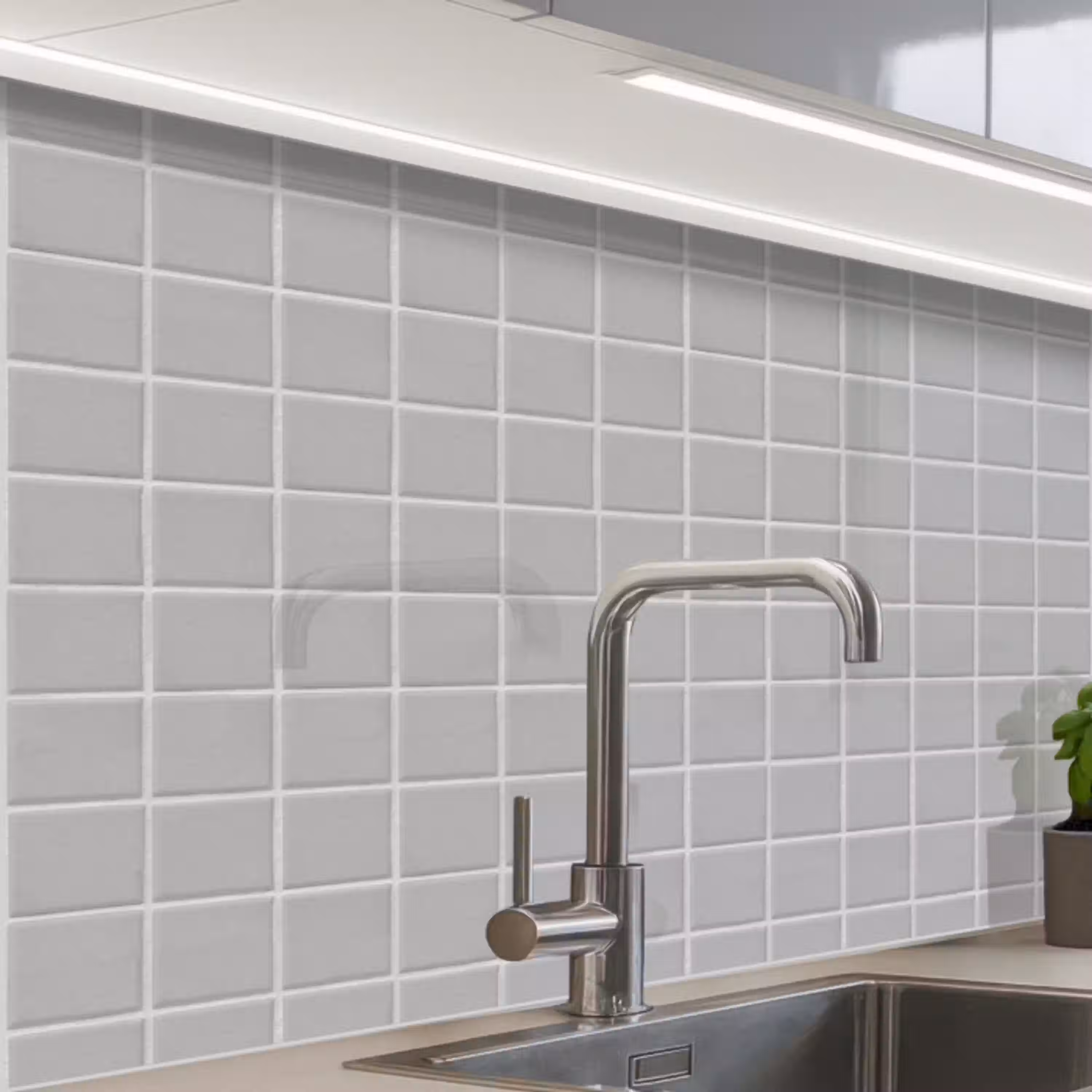 Mozaïek - Tegels - Grijs keuken achterwand 2 middel 865 -zzzz3d_schuin