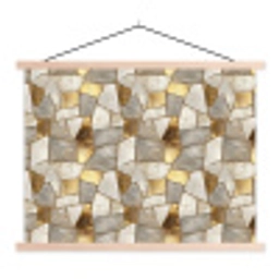 Mozaïek - Marmer - Goud textielposter latten blank klein 122 -3d