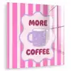 More coffee - Roze - Paars - Strepen - Mok plexiglas 5mm klein -zzzproduct_nieuw