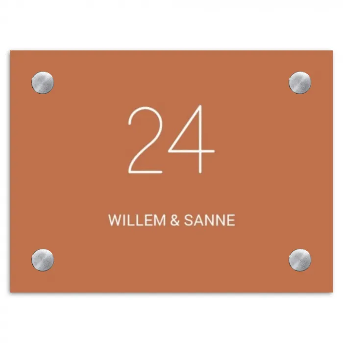 Terracotta - Klassiek Naambord Rechthoek middel -3d