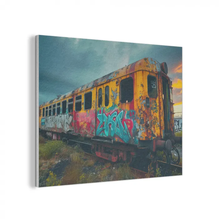 Graffiti - Trein - Street art - Verlaten PET vilt klein -3d